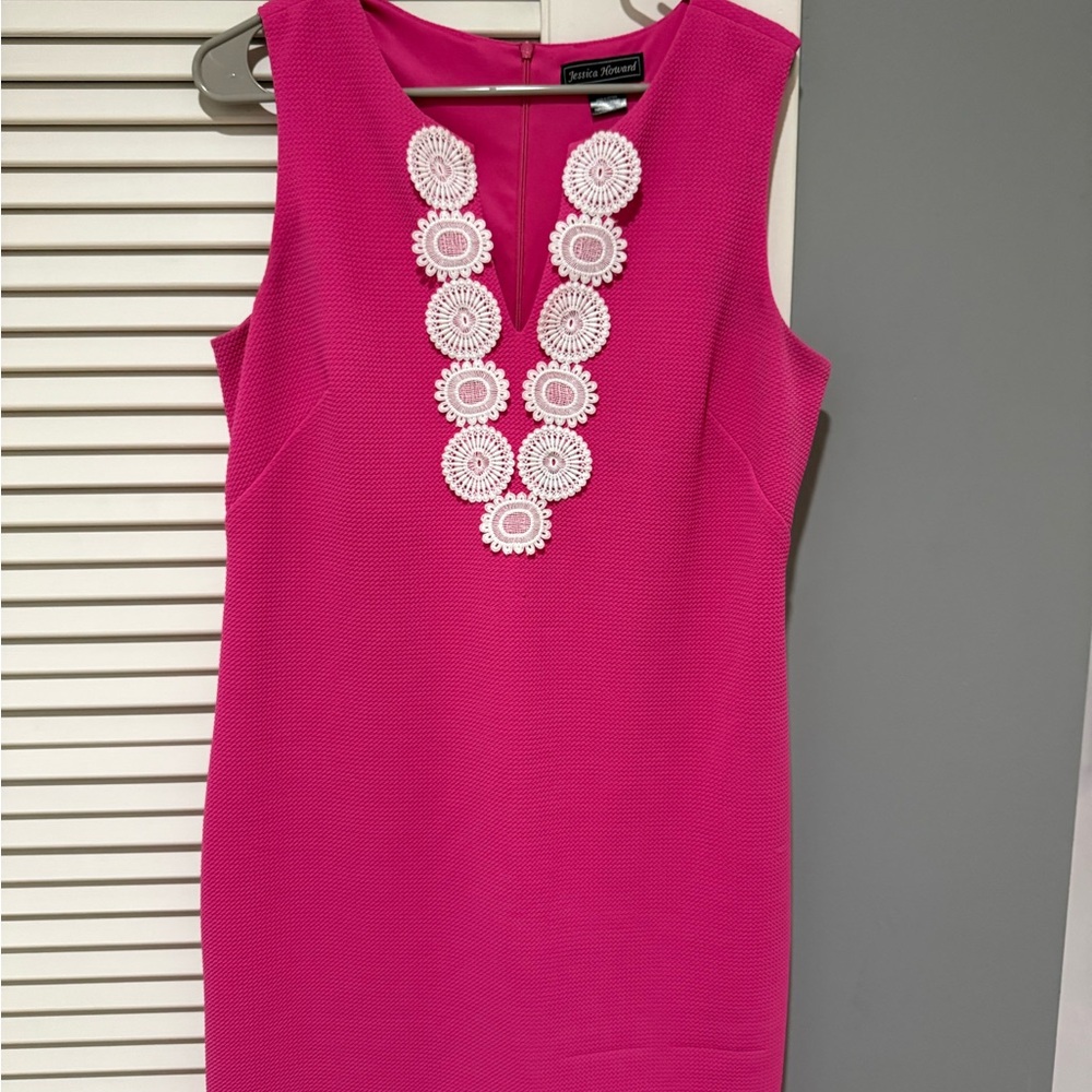 Jessica Howard Fuchsia Dress with Ivory Details